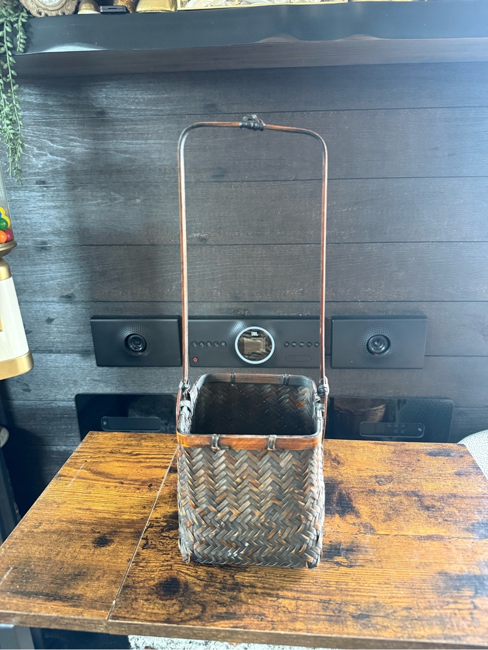 Source Unknown Brown Woven Handled Basket